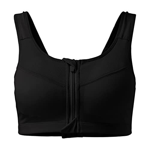 Angxiwan Women's High Impact Zip Front Sports Bra