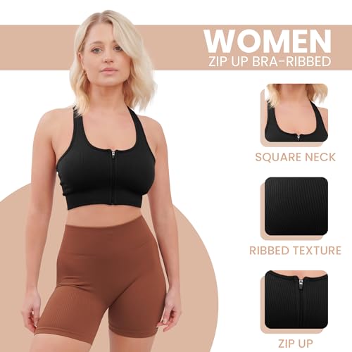 Super Eagle® Front Zip Crop Top for Yoga