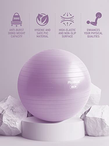 Purple 65cm PhysKcal Gym Ball for Yoga Pilates