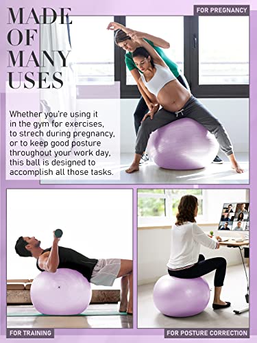 Purple 65cm PhysKcal Gym Ball for Yoga Pilates