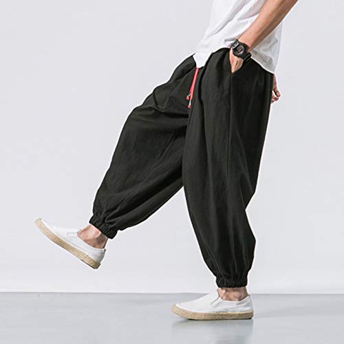 Men's Japanese Style Hippie Yoga Harem Pants Black