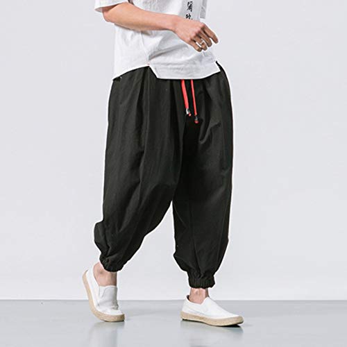 Men's Japanese Style Hippie Yoga Harem Pants Black