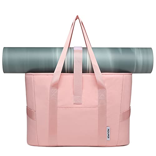 Moyaqi Yoga Tote Bag: Gym Bag with Mat Strap