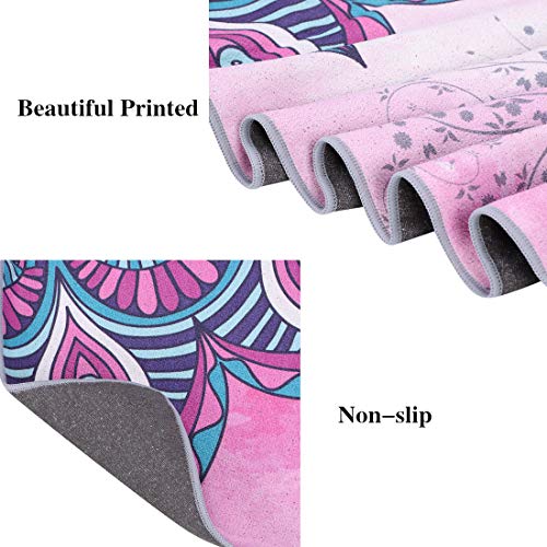 Qchomee Non Slip Printed Yoga Towel