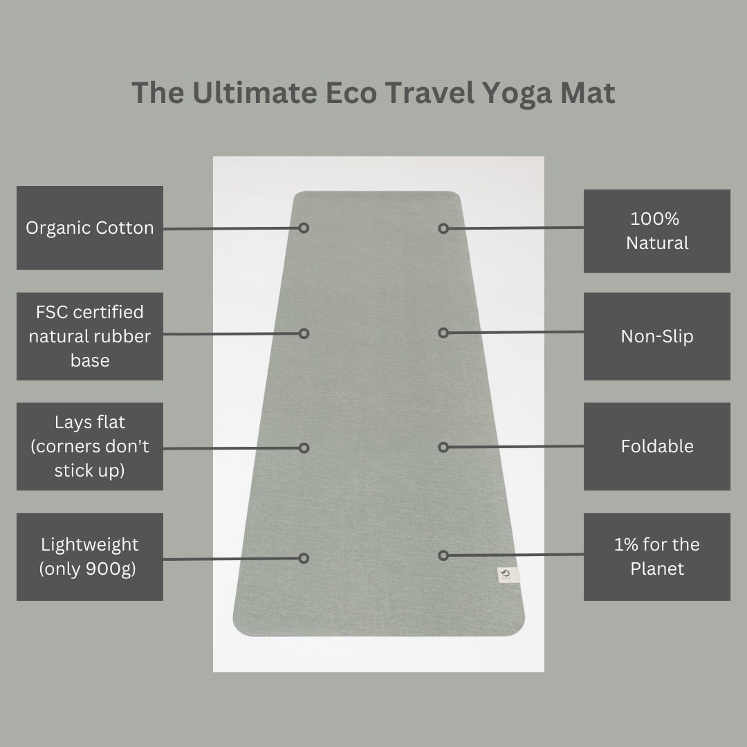 QiEco Travel Yoga Mat: FSC Rubber & Cotton