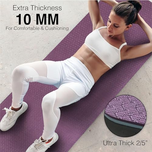 Thick Non-Slip Feetlu Yoga Mat with Strap