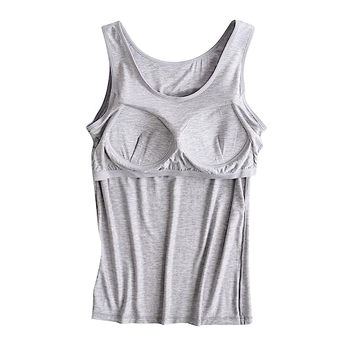 Women's Seamless Yoga Tank Top with Built-in Bra