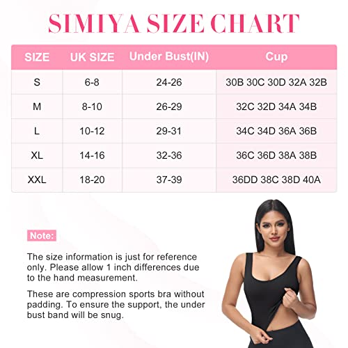 SIMIYA Women Seamless Sports Bra 2 Pack Black/White