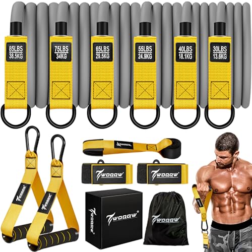 Men's 350lbs Resistance Bands Set with Handles & More