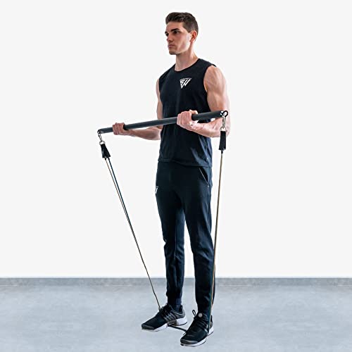 Adjustable Resistance Bands Set with Training Program and Bar
