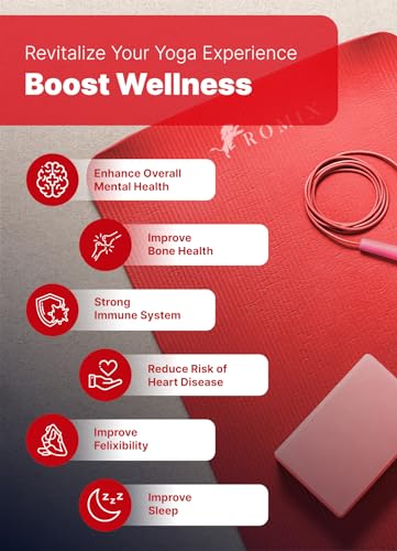 ROMIX 15mm Thick Non-Slip Yoga Mat with Carry Bag