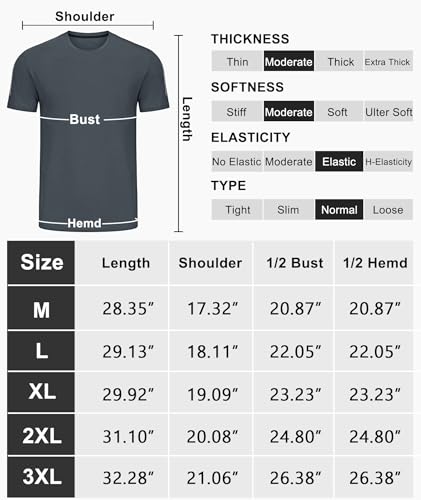 Men's Breathable Dry Fit Yoga T-Shirts 3 Pack