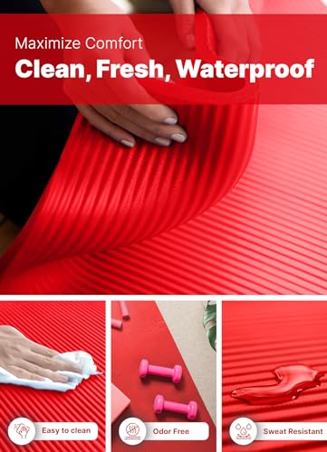 ROMIX 15mm Thick Non-Slip Yoga Mat with Carry Bag