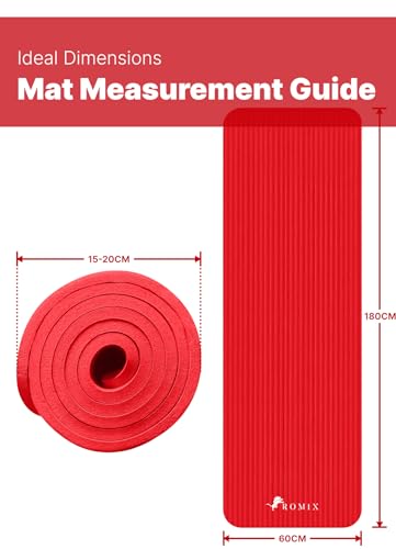 ROMIX 15mm Thick Non-Slip Yoga Mat with Carry Bag