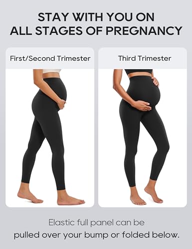 CRZ YOGA Women's Butterluxe Maternity Leggings 25" Black