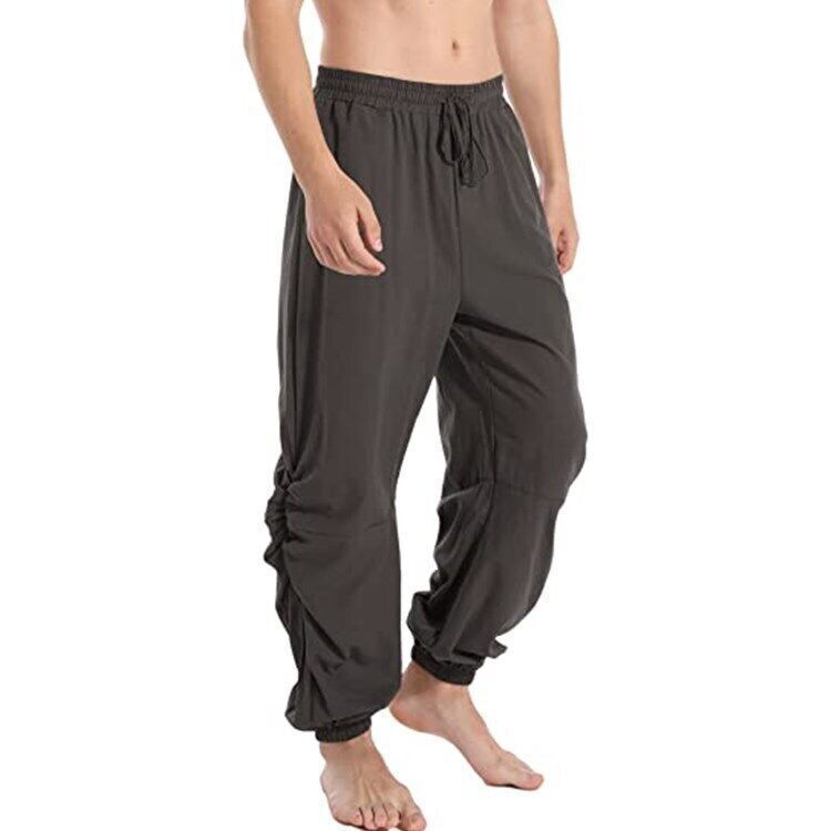 Men's Baggy Yoga Pants with Elastic Waist and Pockets