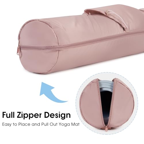 Large Pink Yoga Mat Bag with Strap and Pockets