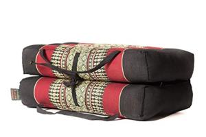 Foldable Large Yoga and Meditation Cushion - Black/Red