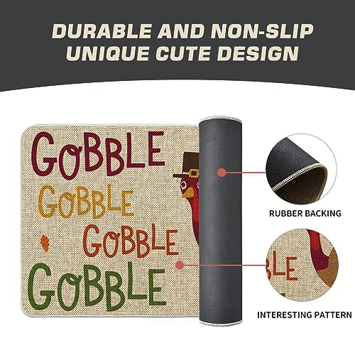 Thanksgiving Gobble Turkey Doormat - Indoor/Outdoor 17x29