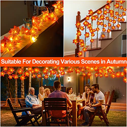Fall Festival: 30Ft Maple Leaf Garland with LED Lights