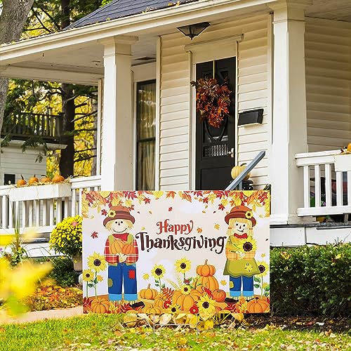 Happy Thanksgiving Outdoor Scarecrow Decoration, 25 x 16 Inch