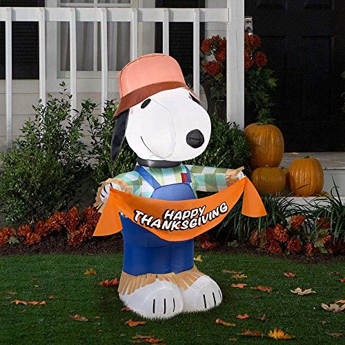 Gemmy Inflatables Snoopy Scarecrow Thanksgiving Decor