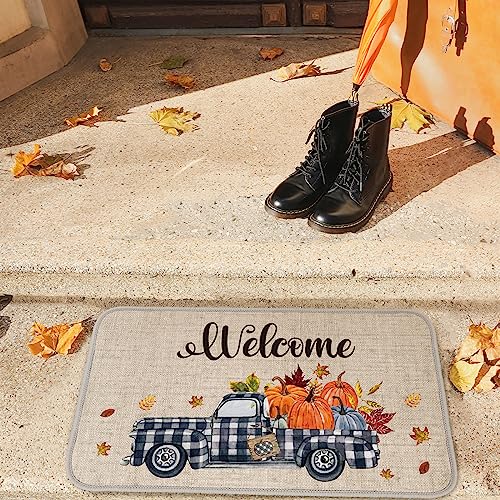 Thanksgiving Snowflake Pumpkin Door Mat