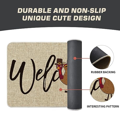 Welcome Turkey Thanksgiving Decorative Doormat - 17x29