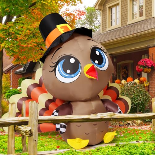 Turkey Baby Hat Inflatable - 5.2 FT Thanksgiving Decoration