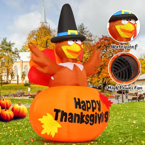 Thanksgiving Outdoor Inflatable Turkeys with LED Lights