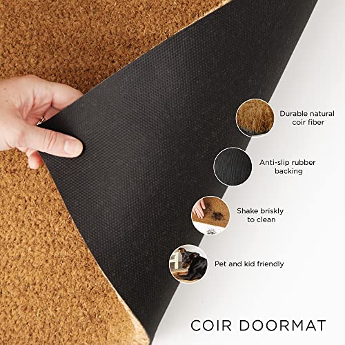 Thanksgiving Coir Doormat: Give Thanks Pumpkin, 17x29