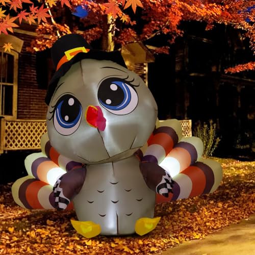 Turkey Baby Hat Inflatable - 5.2 FT Thanksgiving Decoration