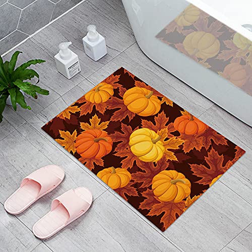 Thanksgiving Welcome Doormat: Maple Leaf Pumpkin Floor Mat