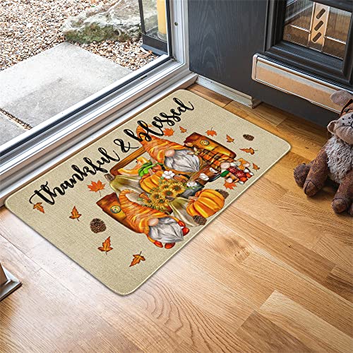 Gnome Pumpkin Truck Welcome Doormat - 17x30
