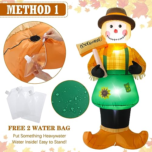 6ft Fall Thanksgiving Harvest Inflatable Scarecrow Patio Decor