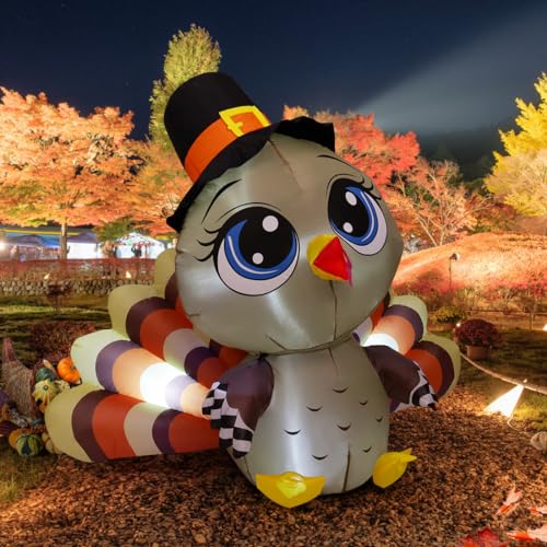 Turkey Baby Hat Inflatable - 5.2 FT Thanksgiving Decoration