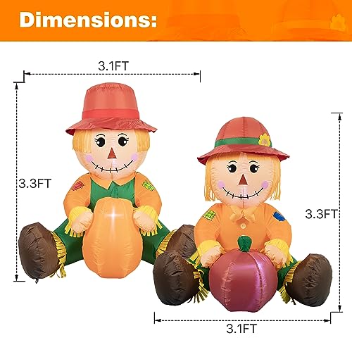 Thanksgiving Scarecrow Inflatable Yard Decor - 3.3 FT