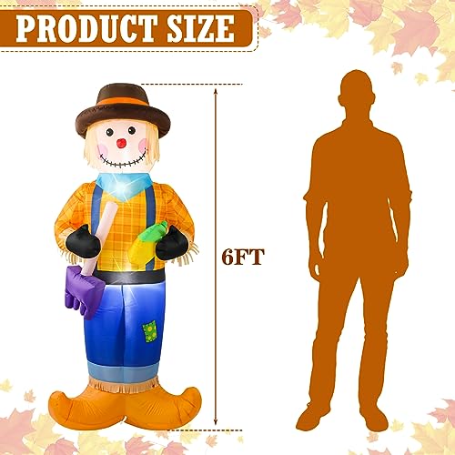 6ft Fall Thanksgiving Harvest Inflatable Scarecrow Patio Decor