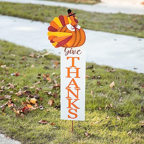 Thanksgiving 36" Metal Turkey Yard Stake and Welcome Sign