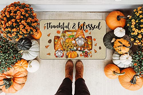 Gnome Pumpkin Truck Welcome Doormat - 17x30