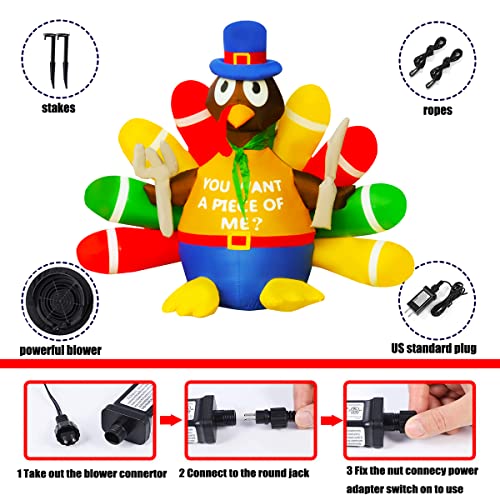 Thanksgiving Inflatable Turkey with LED Lights