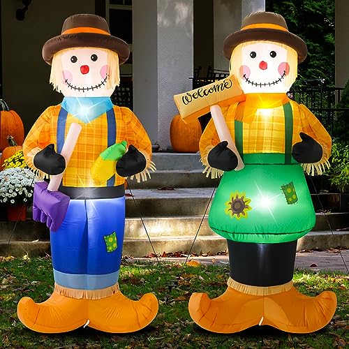 6ft Fall Thanksgiving Harvest Inflatable Scarecrow Patio Decor