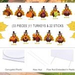 11Pcs Thanksgiving Turkey Yard Signs for Autumn Farmhouse