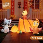 7FT Woodland Animals with Cornucopia Inflatable for Thanksgiving