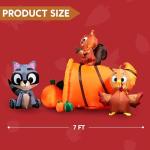 7FT Woodland Animals with Cornucopia Inflatable for Thanksgiving