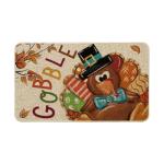 Thanksgiving Turkey Gobble Leaves Doormat - Indoor/Outdoor