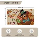 Thanksgiving Turkey Gobble Leaves Doormat - Indoor/Outdoor