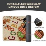 Thanksgiving Turkey Gobble Leaves Doormat - Indoor/Outdoor