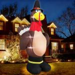 12ft Giant Thanksgiving Turkey Inflatable with LED Lights