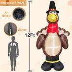 12ft Giant Thanksgiving Turkey Inflatable with LED Lights